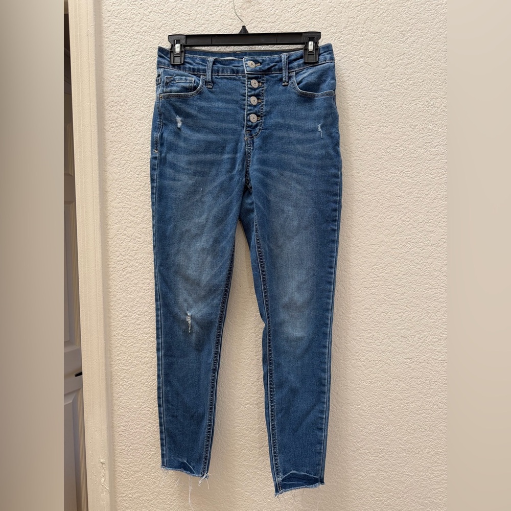 Old Navy High Rise Distressed Blue Jeans